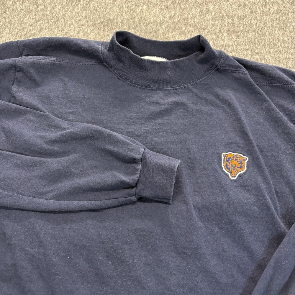 Chicago Bears Mock Neck Turtleneck T Shirt Large Made In USA